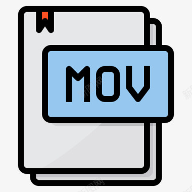 Mov文件类型15线性颜色图标图标