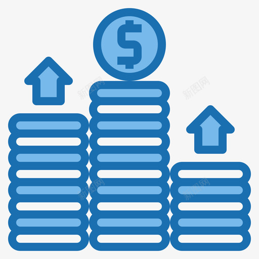 货币增长支付77蓝色图标svg_新图网 https://ixintu.com 增长 支付 蓝色 货币
