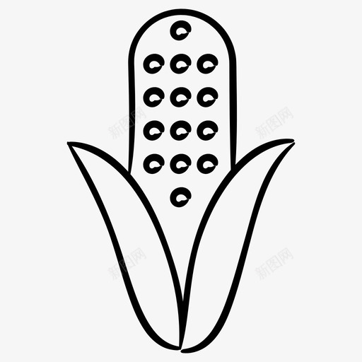 玉米食物2个手绘图标svg_新图网 https://ixintu.com 2个 图标 手绘 玉米 食物