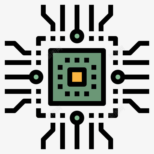 Cpu计算机61线性颜色图标svg_新图网 https://ixintu.com Cpu 线性 计算机 颜色