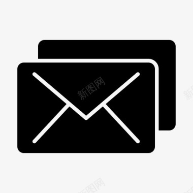 业务邮件电子邮件实心字形图标图标
