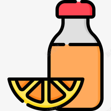 橙汁营养18原色图标图标