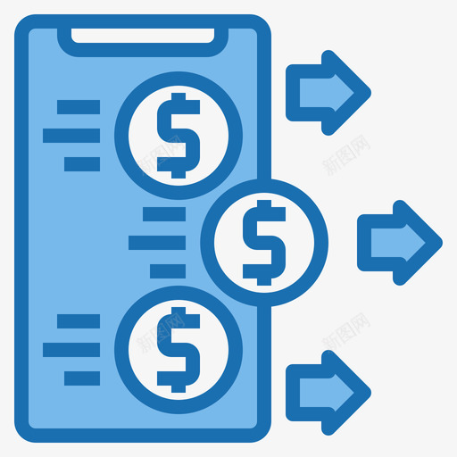 取款数字支付3蓝色图标svg_新图网 https://ixintu.com 取款 支付 数字 蓝色