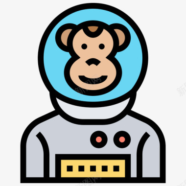 猴子空间173线性颜色图标图标