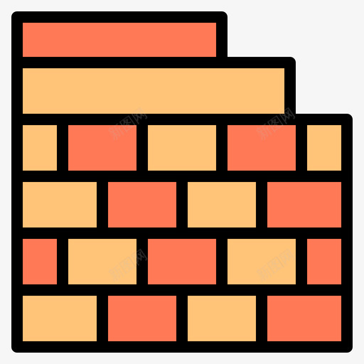 砖墙结构12线性颜色图标svg_新图网 https://ixintu.com 砖墙 线性 结构 颜色