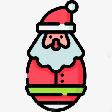 圣诞老人圣诞礼物1线性颜色图标图标