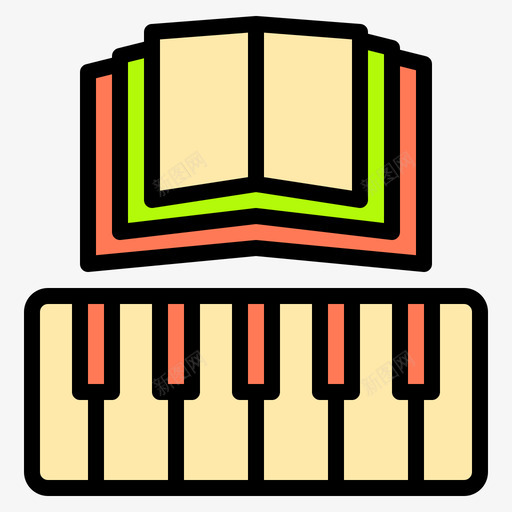 钢琴音乐和声音11线性颜色图标svg_新图网 https://ixintu.com 声音 线性 钢琴 音乐 颜色