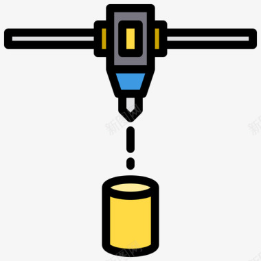 3d打印机3d打印2线性颜色图标图标