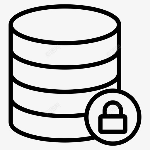 安全数据库锁专用图标svg_新图网 https://ixintu.com 专用 图标 存储 安全 数据库 方向 服务器 线图