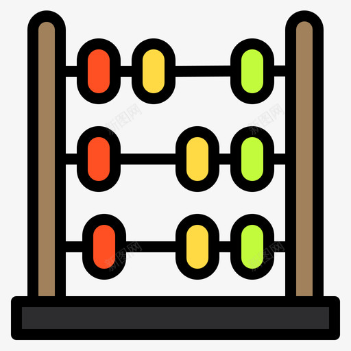 算盘玩具109学校线颜色图标svg_新图网 https://ixintu.com 学校 玩具 算盘 颜色