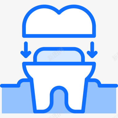 牙冠牙医57蓝色图标图标
