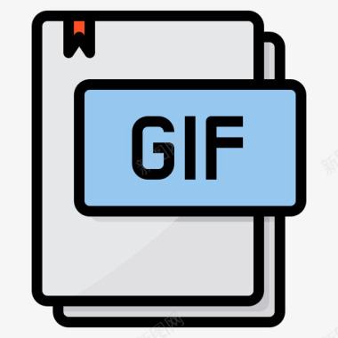 Gif文件类型15线性颜色图标图标
