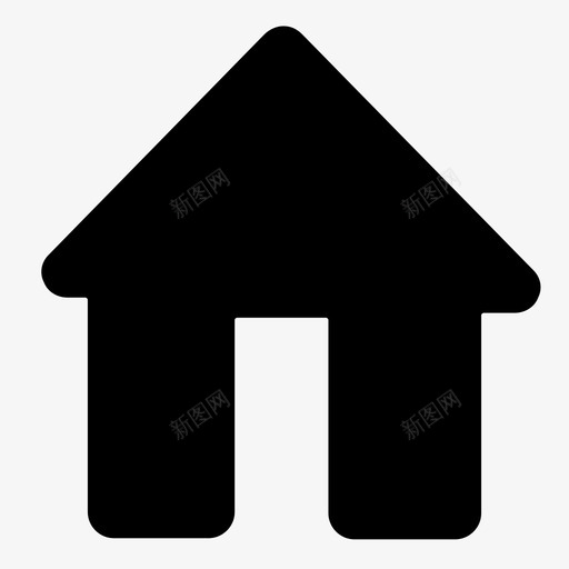 home_home_onsvg_新图网 https://ixintu.com home_home_on 填充 单色 圆润 方正 简约 扁平