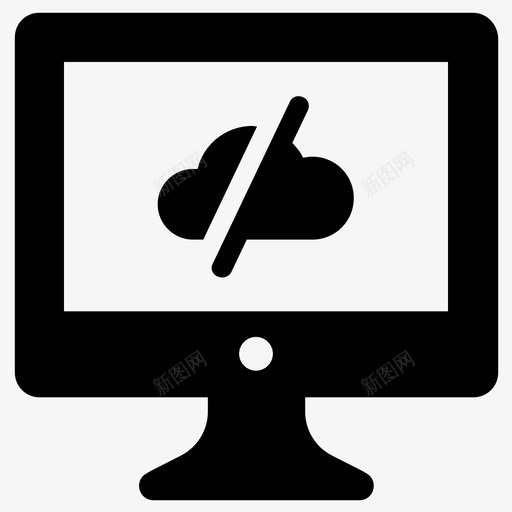 离线云计算机图标svg_新图网 https://ixintu.com 互联网 服务器 离线 计算机
