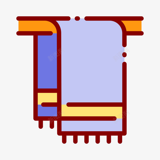 毛巾居家生活23线性颜色图标svg_新图网 https://ixintu.com 居家生活 毛巾 线性 颜色