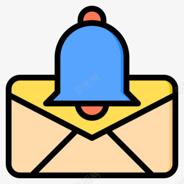 电子邮件商业生态系统1线性颜色图标图标