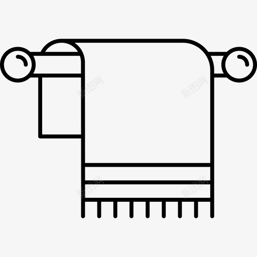 毛巾浴缸衣架图标svg_新图网 https://ixintu.com 假日 图标 毛巾 浴缸 淋浴 系列 细节 衣架