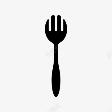 叉子黑陶器厨房图标图标