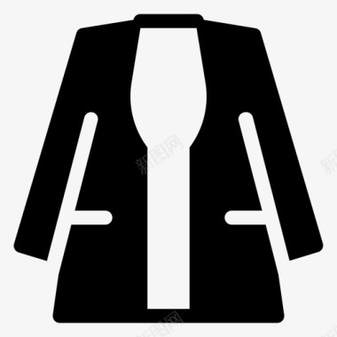 外套时尚女性时尚1字形图标图标