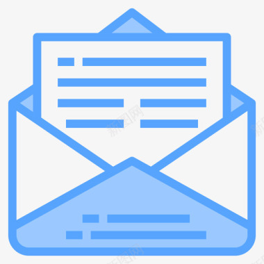 信件邮件73蓝色图标图标
