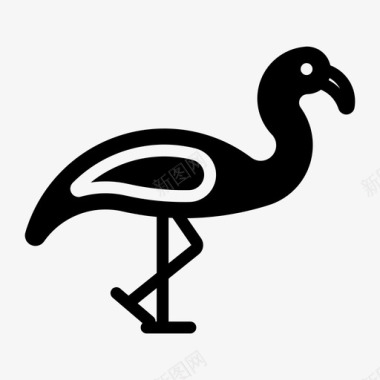 火烈鸟鸟自然图标图标