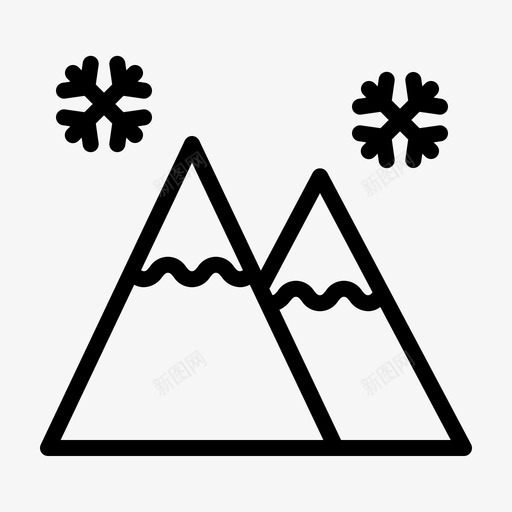 高山冒险下雪图标svg_新图网 https://ixintu.com 下雪 冒险 冬季 旅行 线路 高山