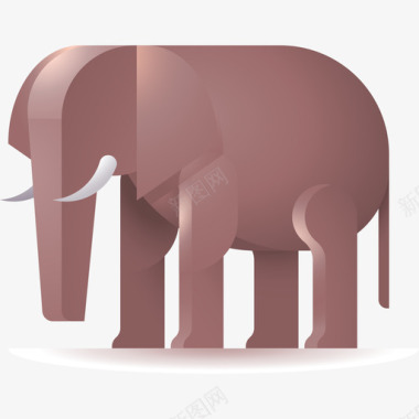 大象动物98彩色图标图标