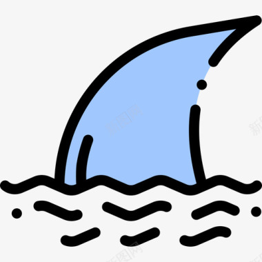 鲨鱼26号水手直线颜色图标图标