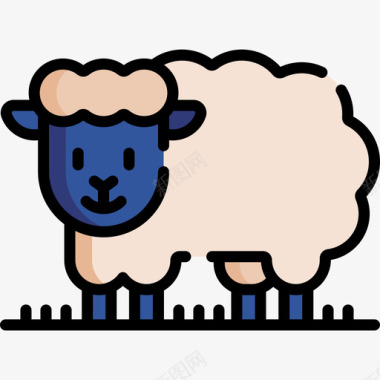 绵羊农业53原色图标图标