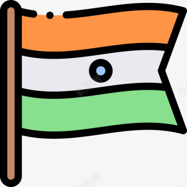 印度表盘16线性颜色图标图标