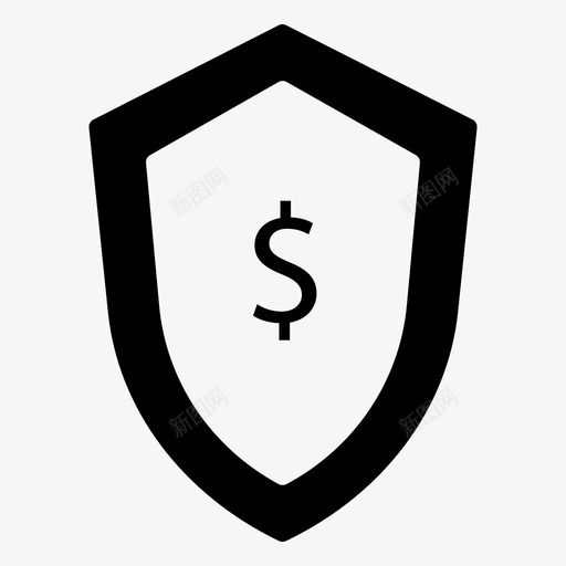 盾牌美元货币图标svg_新图网 https://ixintu.com 保护 图标 安全 盾牌 美元 货币 金融 银行 雕文