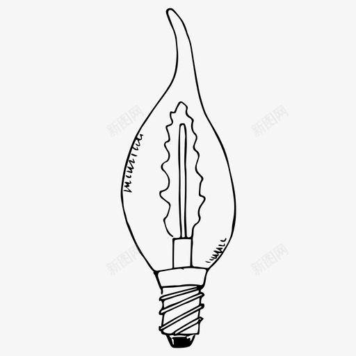 灯泡电发光图标svg_新图网 https://ixintu.com 发光 灯泡 素描