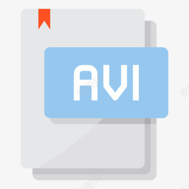 Avi文件类型16平面图标图标