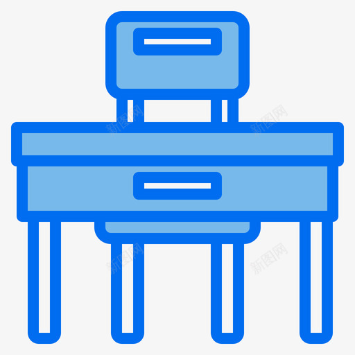 书桌学校110蓝色图标svg_新图网 https://ixintu.com 书桌 学校 蓝色