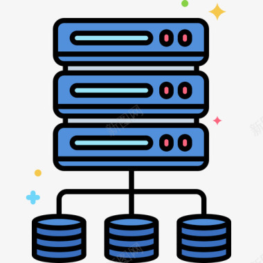 数据库计算机编程线颜色图标图标