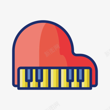 钢琴教育娱乐1线性颜色图标图标