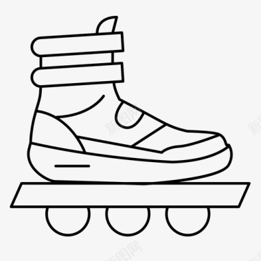 溜冰鞋沙滩溜冰图标图标