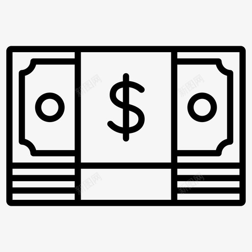 美元钞票现金钱图标svg_新图网 https://ixintu.com 业务 办公 现金 美元 钞票
