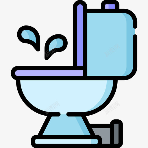 卫生间浴室60线性颜色图标svg_新图网 https://ixintu.com 卫生间 浴室 线性 颜色