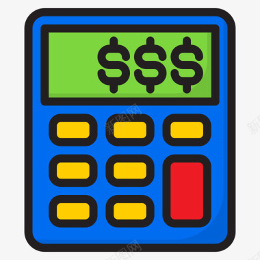 计算器商业和金融119线性颜色图标图标