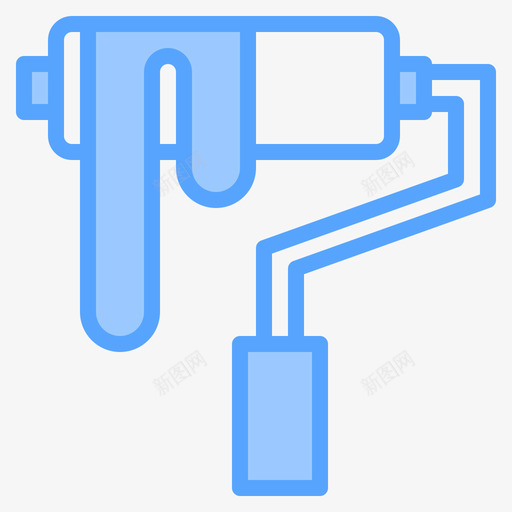 油漆辊构造13蓝色图标svg_新图网 https://ixintu.com 构造 油漆 蓝色