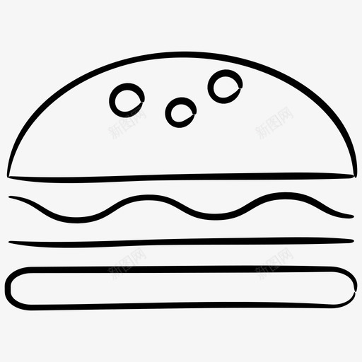 三明治汉堡食物手绘图标svg_新图网 https://ixintu.com 三明治 图标 手绘 汉堡 食物