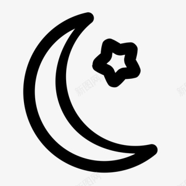 月亮星开斋节伊斯兰图标图标