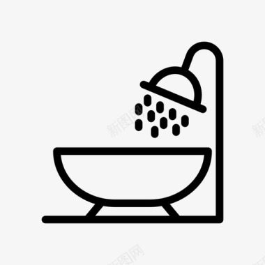 浴缸滴水器淋浴器图标图标