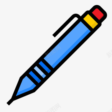 钢笔文具和办公室22线颜色图标图标