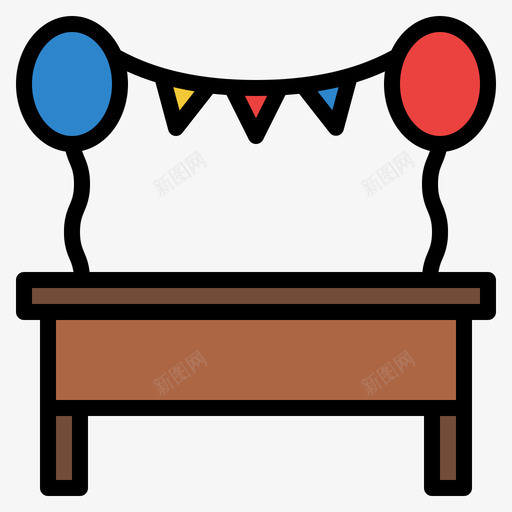 桌子生日137线颜色图标svg_新图网 https://ixintu.com 桌子 生日 颜色