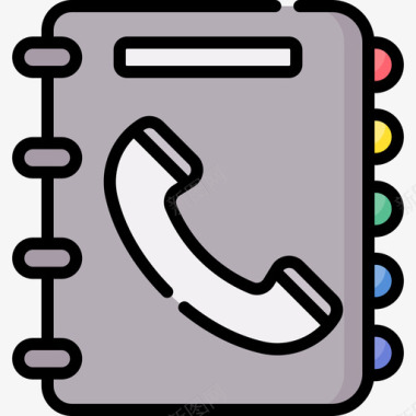 电话簿呼叫中心服务21线性颜色图标图标