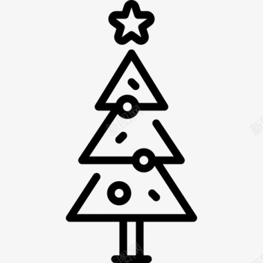 圣诞树圣诞装饰4线形图标图标