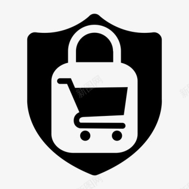 安全购物电子商务保护图标图标
