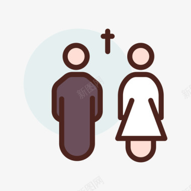 婚姻基督教4直系肤色图标图标